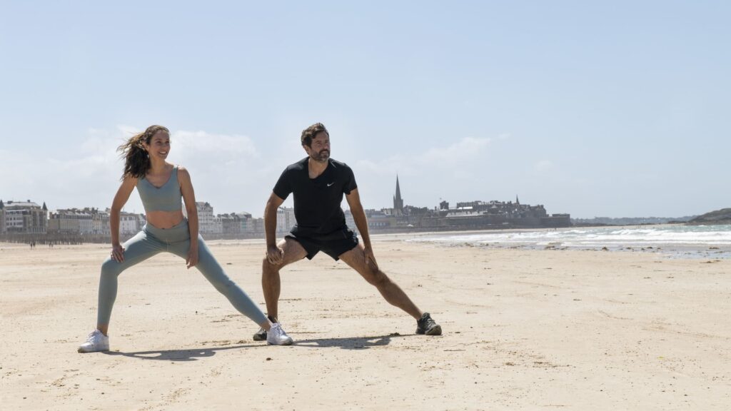Sport sur la plage le matin